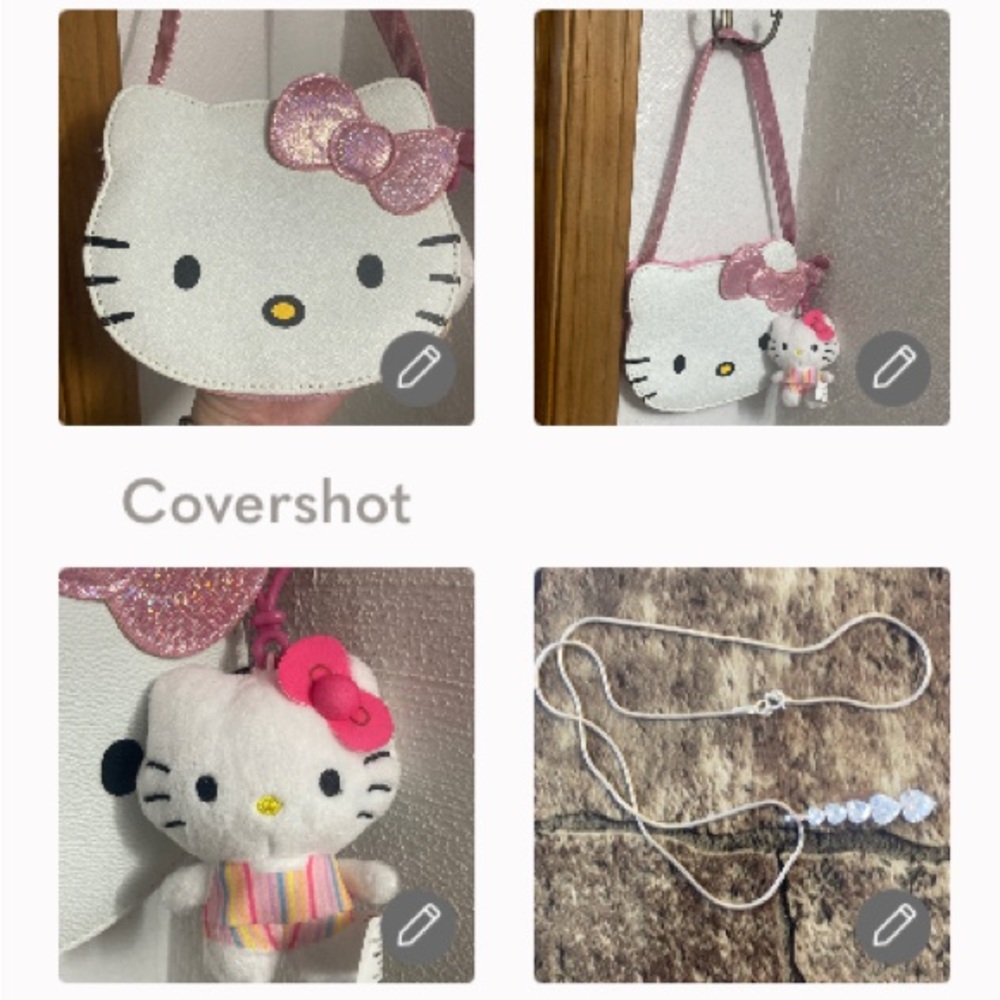 Hello Kitty purse/keychain+925 Sterling & 5CZ💛necklace 16”